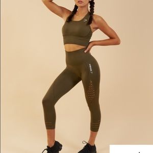 Gymshark crops in khaki